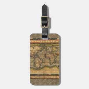 Ortelius 1570 World Map: Antique Cartography Luggage Tag