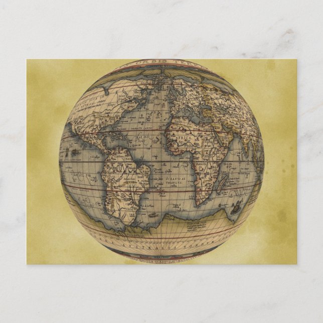 Ortelius World Map Postcard (Front)