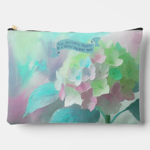 Orthensia Flower Watercolor Painting,Bible Verse Accessory Pouch