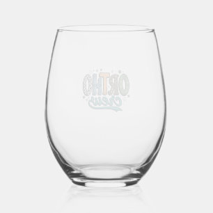 Ortho Crew Vintage Dental Team Vector Design_1 Stemless Wine Glass