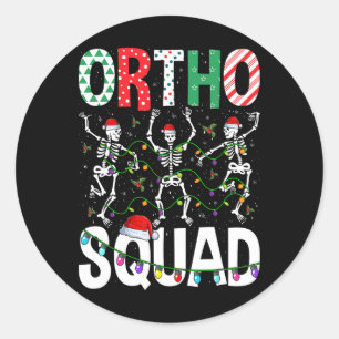 Ortho Squad Christmas Skeleton Orthopedic Nurse Li Classic Round Sticker