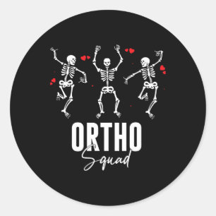 Ortho Squad Dancing Skeleton Orthopaedic Valentine Classic Round Sticker