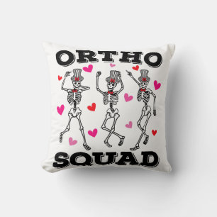Ortho Squad Dancing Skeleton Valentine Cushion