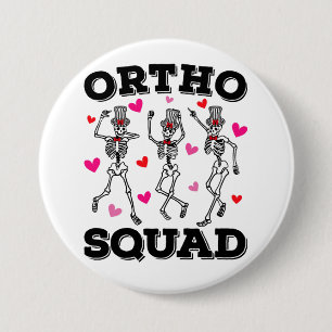 Ortho Squad Dancing Skeleton Valentine Round 7.5 Cm Round Badge