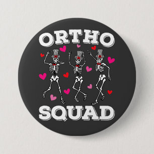 Ortho Squad Dancing Skeleton Valentine Round 7.5 Cm Round Badge