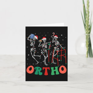 Ortho Squad Dancing Skeletons Christmas Orthopaedi Card