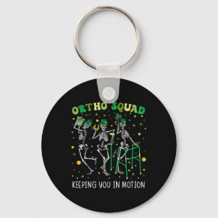 Ortho Squad Dancing Skeletons St Patricks Orthoped Key Ring