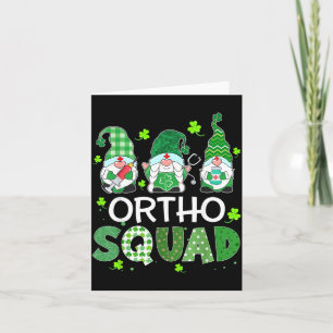 Ortho Squad Gnome Nurse Stethoscope Shamrock St Card