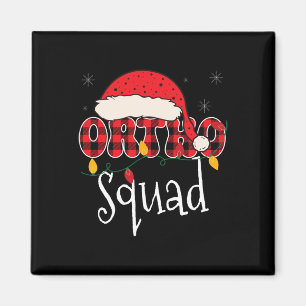 Ortho Squad Plaid Fun Christmas Orthopaedics Crew Magnet