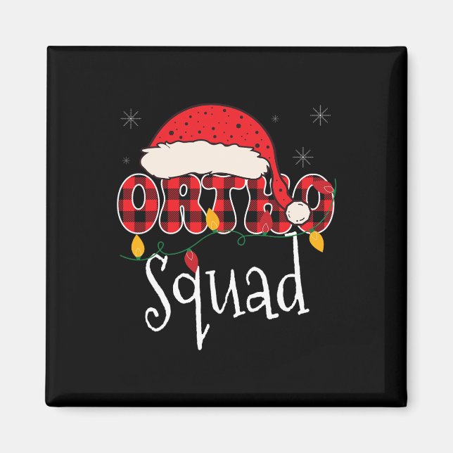 Ortho Squad Plaid Fun Christmas Orthopaedics Crew  Magnet (Front)
