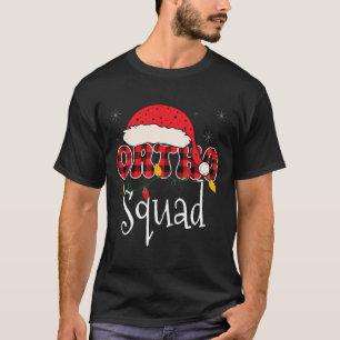 Ortho Squad Plaid Fun Christmas Orthopaedics Crew T-Shirt