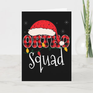 Ortho Squad Plaid Fun Christmas Orthopedics Crew X Card