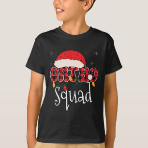 Ortho Squad Plaid Fun Christmas Orthopedics Crew X T-Shirt