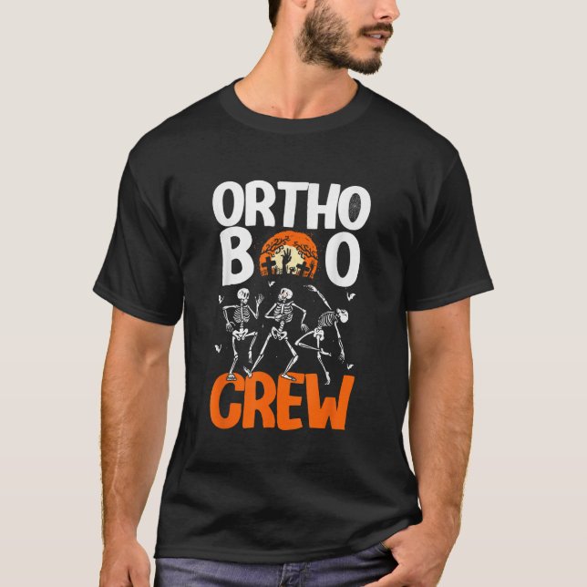 Ortho Squad Spooky Ortho Orthopaedic Halloween Boo T-Shirt (Front)