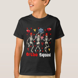 Ortho Squad Three Valentine's Day Skeletons Cute H T-Shirt