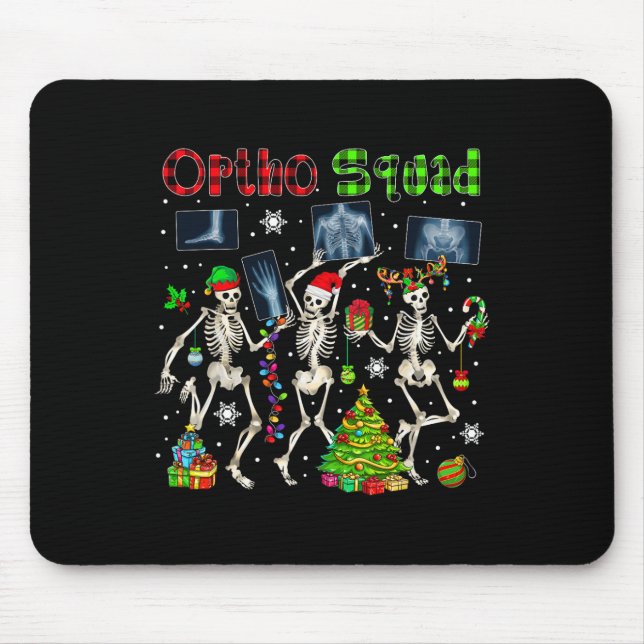 Ortho Squad Xmas Three Santa Reindeer Elf X-ray Sk Mouse Pad (Front)