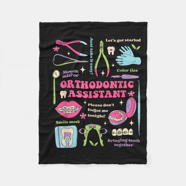 Orthodontic Assistant Funny Design Fleece Blanket (Front)