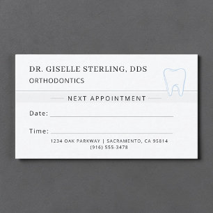 Orthodontics Dentist Tooth Appointment Card