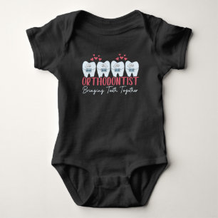 Orthodontist Bringing Teeth Together Cute Braces Baby Bodysuit