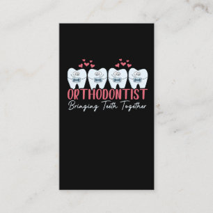 Orthodontist Bringing Teeth Together Cute Braces Business Card