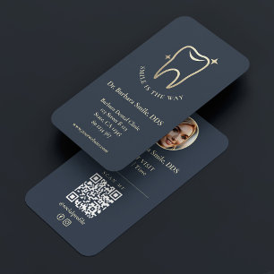 Orthodontist Dentist Dental Cosmetic Charcoal Business Card