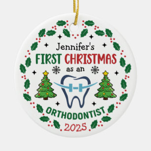Orthodontist First Christmas Personalised Tree Ceramic Tree Decoration
