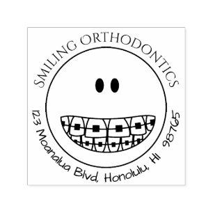 Orthodontist Office Address Stamp Braces