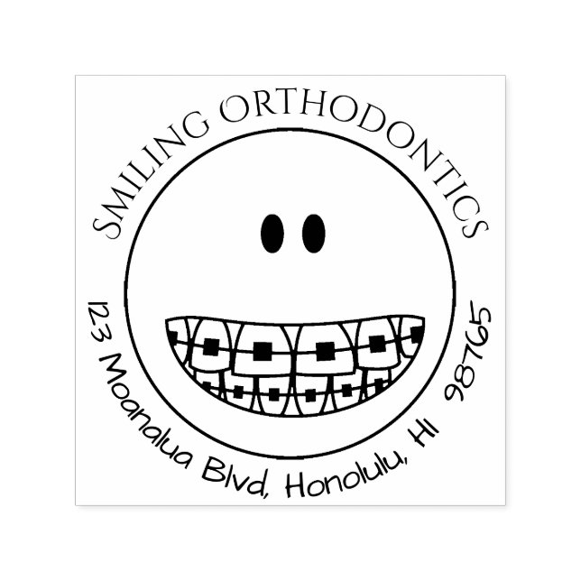 Orthodontist Office Address Stamp Braces (Design)