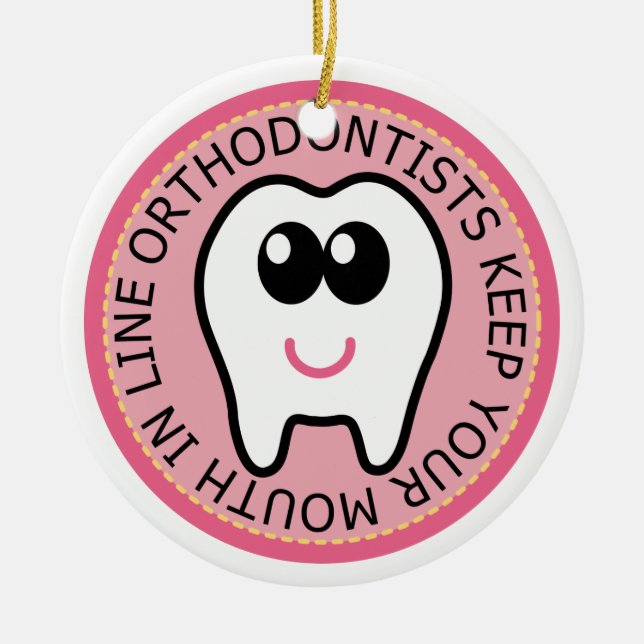 Orthodontist Tooth Ornament Keepsake Gift (Front)