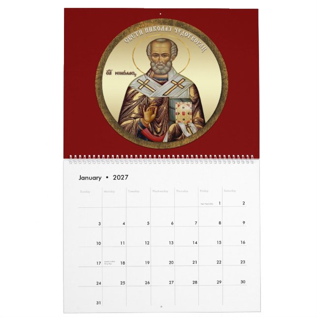 Orthodox calendar 2025 (Jan 2027)