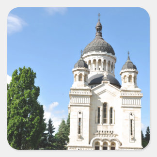 Orthodox cathedral in Cluj Napoca, Romania Square Sticker