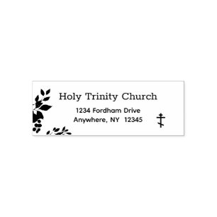 Orthodox Christian Church Graceful Corner Leaves Self-inking Stamp