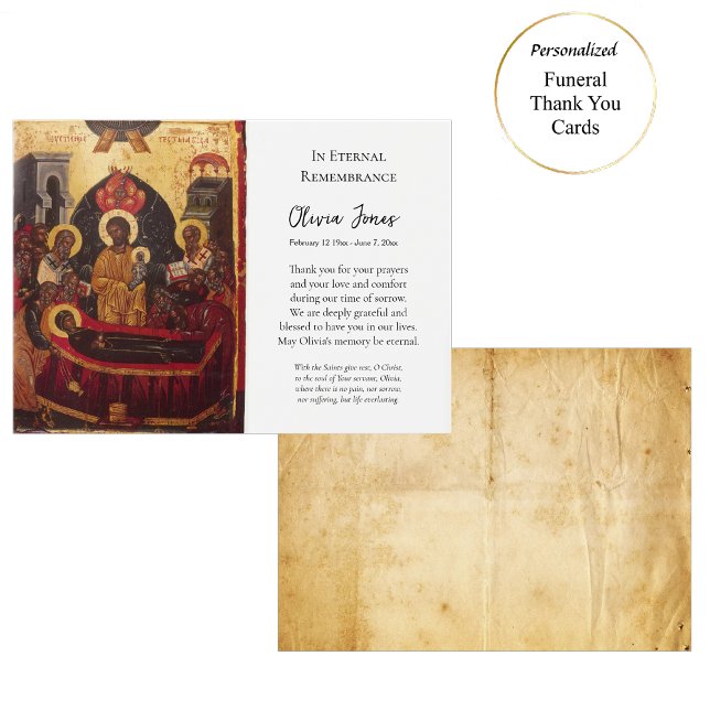 Orthodox Christian Icon Funeral Thank You Card (Creator Uploaded)