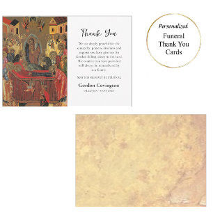 Orthodox Christian Icon Funeral   Thank You Card