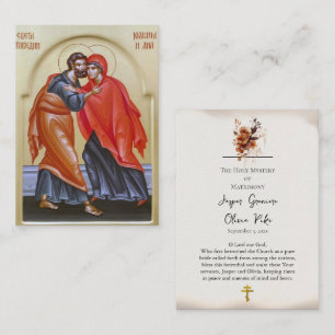 Orthodox Christian Icon Wedding Prayer Card
