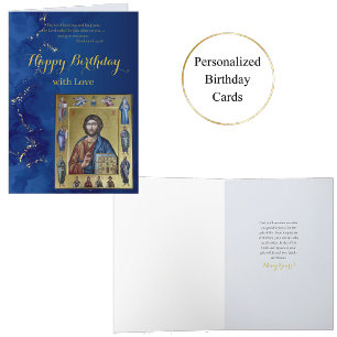 Orthodox Christian Jesus Christ Icon Birthday Card