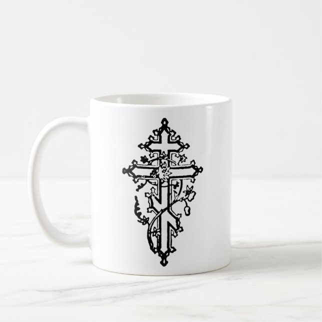 Orthodox Christian Ornate Cross 11oz Coffee Mug (Left)