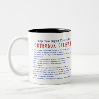 Orthodox Christian Top 10 signs Two-tone 11oz mug