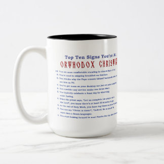 Orthodox Christian Top 10 signs two-tone 15oz mug