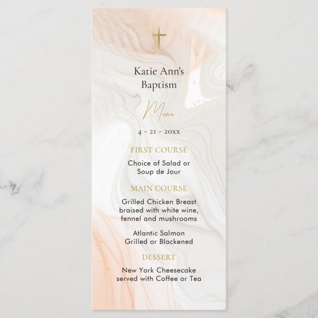 Orthodox Christian Waters of Light Baptism Menu (Front)