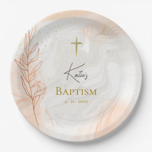 Orthodox Christian Waters of Light Baptism Paper Plate