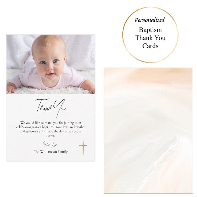 Orthodox Christian Waters of Light Baptism Thank Y Thank You Card (Creator Uploaded)