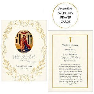Orthodox Christian Wedding Prayer Card Flowers