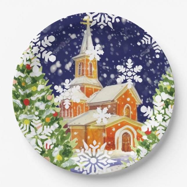 Orthodox Christmas Paper Plate (Front)