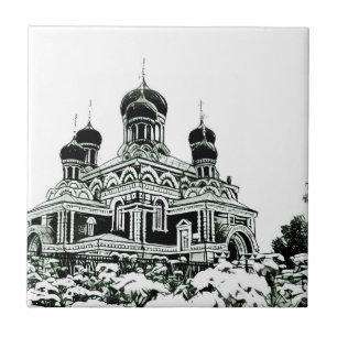 Orthodox Church Architecture Sketch Tile