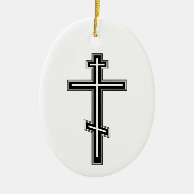 Orthodox cross ceramic tree decoration (Front)