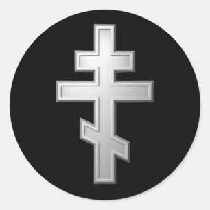 Orthodox cross classic round sticker