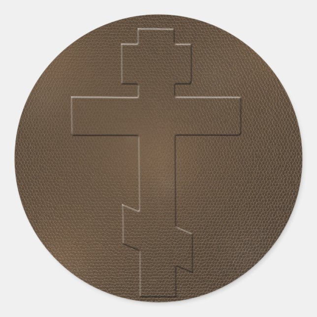 Orthodox cross classic round sticker (Front)