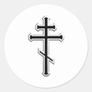 Orthodox cross classic round sticker
