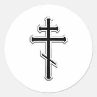 Orthodox cross classic round sticker